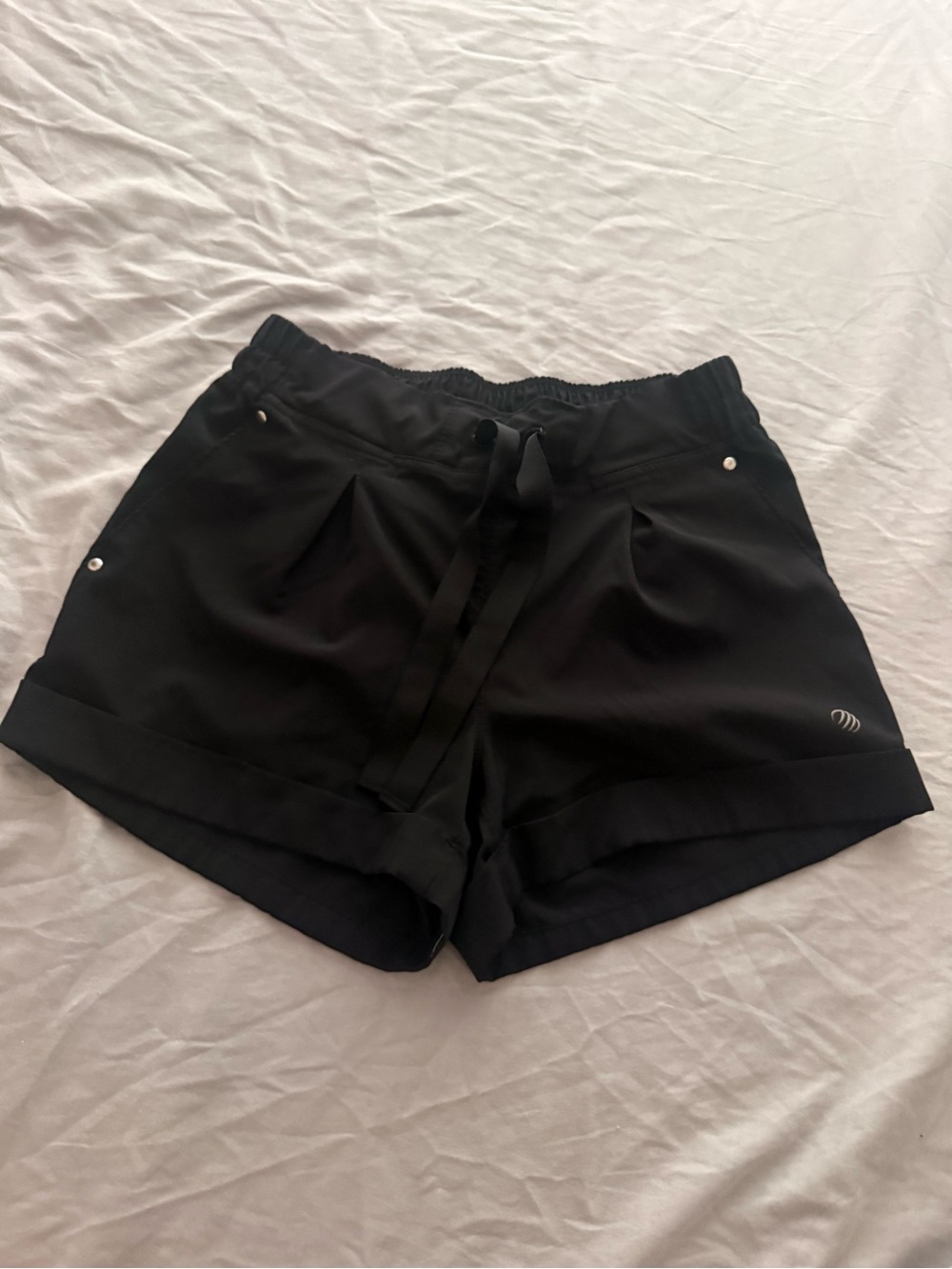 Women’s Black Drawstring Moisture Wicking Casual Sport Shorts